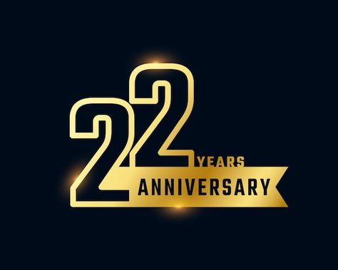 Vector 22 year anniversary celebration w... | Premium Vector #Freepik #vector #jubilee #anniversary-logo #golden-anniversary #celebration-card 22 Year Anniversary, 22 Anniversary, 22nd Anniversary, Celebration Card, 11th Anniversary, Anniversary Logo, Event Logo, Anniversary Event, Golden Anniversary