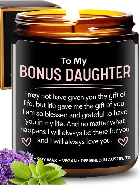 PRICES MAY VARY. 💠 Perfect Gifts for Bonus Daughter: These woodwick candles are a thoughtful way of showing love to your friends and family! It is a great gift for birthdays, Mothers Day, Christmas, or any special occasions. Unique daughter in law gifts, bonus daughter gifts from stepmom, & step daughter gifts! 💠 Long-lasting Scent: With its lavender and sage scent, these wood wicked candles will surely make the room smell refreshing and relaxing for hours! This is a great addition to the livi Gifts For Step Daughter, Daughter In Law Gift Ideas, Gift Ideas For Daughter In Law, Gifts For Daughter In Law, Daughter Gifts From Mom, Birthday Gifts For Daughter, Bonus Daughter, Specialty Candles, Birthday Quotes For Daughter