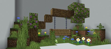 Picnic Bench Minecraft, Hammock Minecraft, Minecraft Hammock, Hammock Ideas, Picnic Bench, Minecraft Builds, Minecraft Ideas, Hanging Plants, Hammock