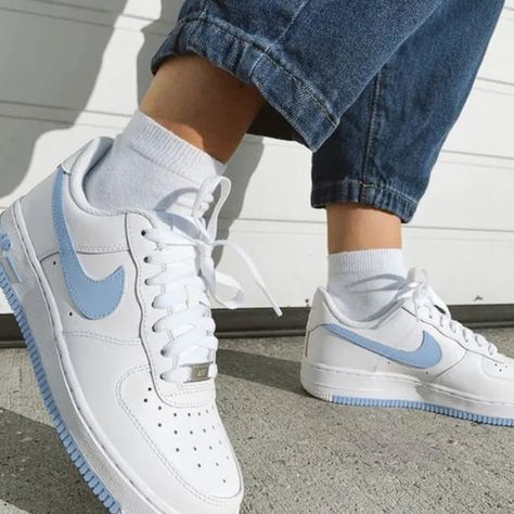 Baby Blue Custom Shoes Cute Woman Air Force 1 Sneaker | Etsy Zapatillas Nike Air Force, Black Air Force 1, Painted Nikes, White Air Force 1, New Nike Air Force, Dr Shoes, Electron Microscope, Air Force 1 Custom, Custom Air Force 1