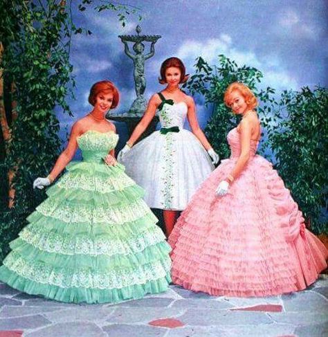 60s Prom, 50s Prom Dresses, 1950s Prom, 1950s Prom Dress, 60s 70s Fashion, Fashion 1960s, 20th Century Fashion, Vintage Prom, Prom Dresses Vintage