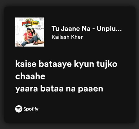 Spotify Lyrics Aesthetic Hindi, Hindi Songs Lyrics Quotes, Bollywood Lyrics, Hindi Love Song Lyrics, Lyrics Spotify, Relaxing Songs, Funny Words To Say, Clever Captions For Instagram, Good Insta Captions