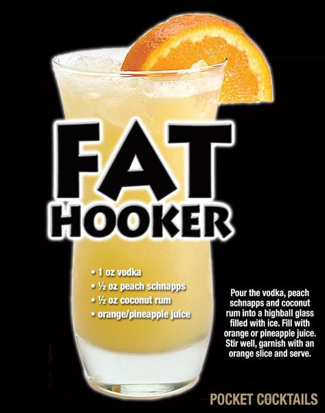 The FAT HOOKER....Peach snaps, should I say anymore? Best Alcoholic Drinks, Pocket Cocktails, Alcholic Drinks, Cocktail Drinks Alcoholic, Mixed Drinks Alcohol, Yummy Alcoholic Drinks, Liquor Drinks, Boozy Drinks, Fancy Drinks