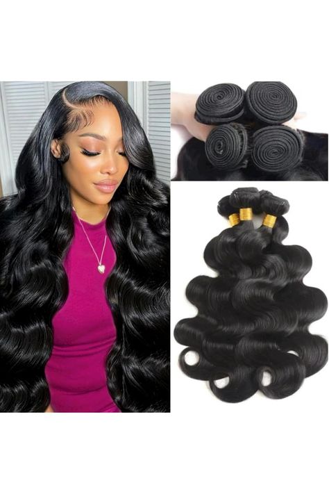 Human Hair Bundles Body Wave Bundles 16 18 20 22 Inch Human Hair 100% Unprocessed Brazilian Virgin Hair 4 Bundles Deals Human Hair Extensions for Women Natural Black Bundles Human Hair Wig Colors, Brazilian Virgin Hair, Hair Bundles, Body Wave, Human Hair Extensions, Virgin Hair, Hair Extensions, Human Hair, Black Color