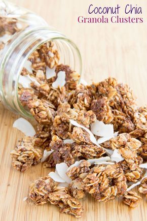 Coconut Chia Granola Clusters - add serious crunch factor and superfood goodness to your breakfast or snack. #TopItTuesday with @LoveMySilk #AD | cupcakesandkalechips.com | gluten free, dairy free, nut free recipe Chia Granola, Vday Treats, Gluten Free Granola Recipe, Lchf Snacks, Nut Free Granola, Granola Clusters, Dairy Free Snacks, Coconut Chia, Gluten Free Granola