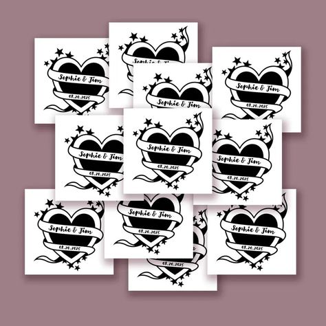 Bride and Groom Personalized Wedding Temporary Tattoo, Wedding Favors, Custom Tattoo Bar Favor, Engagement Party Favor, Temporary Tattoos - Etsy Poland Temporary Tattoo Wedding, Wedding Temporary Tattoos, Tattoo Bar, Memorable Wedding Favors, Tattoo Wedding, Engagement Party Favors, Goth Wedding, Custom Wedding Favours, Unique Wedding Favors