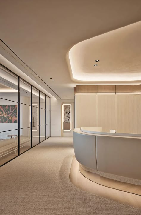 Project - Jongkim design studio Minimal Reception Design, Clinic Design Interior, Healthcare Reception, Reception Lobby Design, Dental Clinic Interior Design, Hospital Reception, Lobby Designs, Plastic Surgery Clinic, Healthcare Interior Design