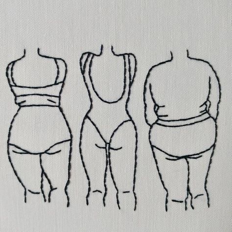 Positive Drawing Ideas, Body Positive Drawing, Body Image Art, Body Positivity Art, Line Art Illustration, Bandeau Tops, Positive Art, Art Body, Kendall Jenner Outfits