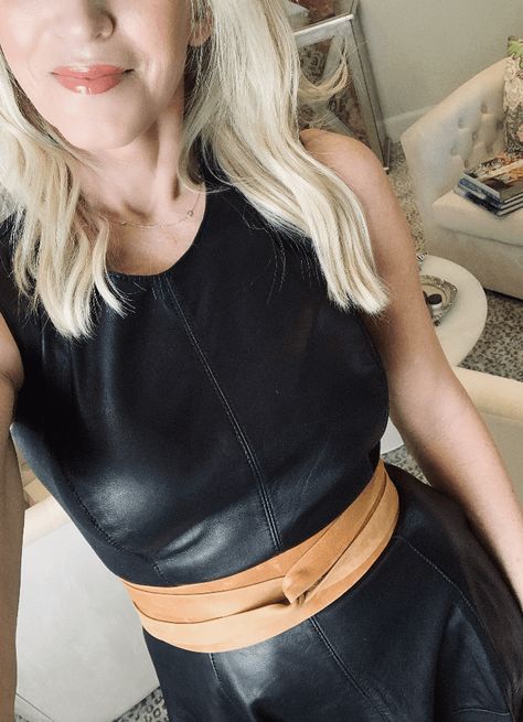 https://trulymegan.com/dallas-fashion-lifestyle-/fashion/how-to-tie-a-wrap-belt/ How To Wear An Obi Belt, How To Tie A Wrap Belt, Grey Belt Outfit, Wide Leather Belt Outfits, Wrap Belts For Women, Leather Wrap Belt Outfit, Leather Tie Belt, How To Wear A Belt With A Dress, Wrap Belt Outfit