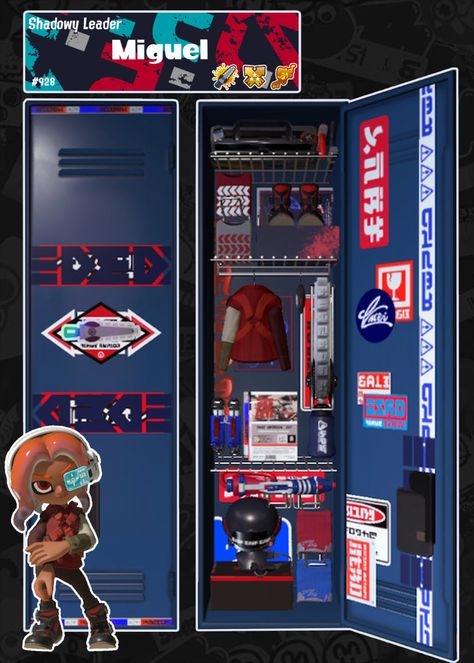 More splatoon x spider-verse lockers since a lot of people requested characters over on tiktok! ^_^ thank you for all the nice comments on these !! <3 Locker Themes, Splatoon Locker, Locker Ideas, Splatoon Games, Locker Designs, Splatoon 3, Nice Comments, A Lot Of People, Spider Verse