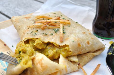 A West Indian style curry Trini Roti from the deepest regions of the Caribbean, Uncle Kalo's Trini Roti. West Indian Recipes, Curry Chicken Roti, Trinidad Curry Chicken, Chicken Roti Recipe, Trinidad Curry, Chicken Roti, Trinidadian Recipes, Trinidad Recipes, Carribean Food