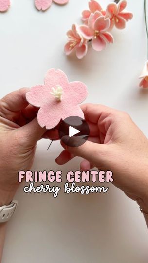 Felt Cherry Blossom, Felt Flowers Patterns, Felt Flower Tutorial, Butterfly Mobile, Cherry Flower, Felt Material, Flower Center, Felt Diy, Blossom Flower