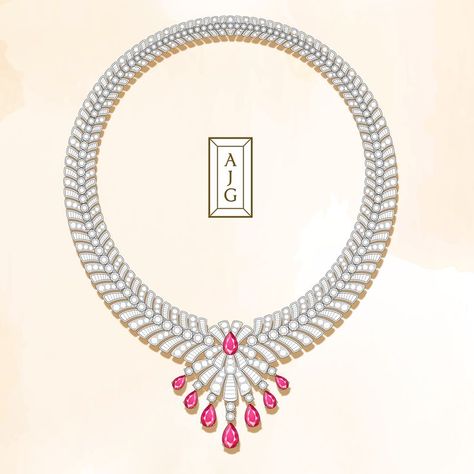 An intricately woven bridal necklace design around baguette diamonds, a stunning design from The Signature by Amit J Ghosh. Design your own masterpiece with us. Call us on +971 52 6081984 for your first free design consultation. We are humbly the best diamond jewellery designer in Dubai. Bridal Necklace Designs, Western Necklaces, Jewelry Design Drawing, Ankle Jewelry, Jewelry Drawing, Design Consultation, Chunky Chain Necklaces, Jewellery Sketches, Diamond Jewelry Necklace