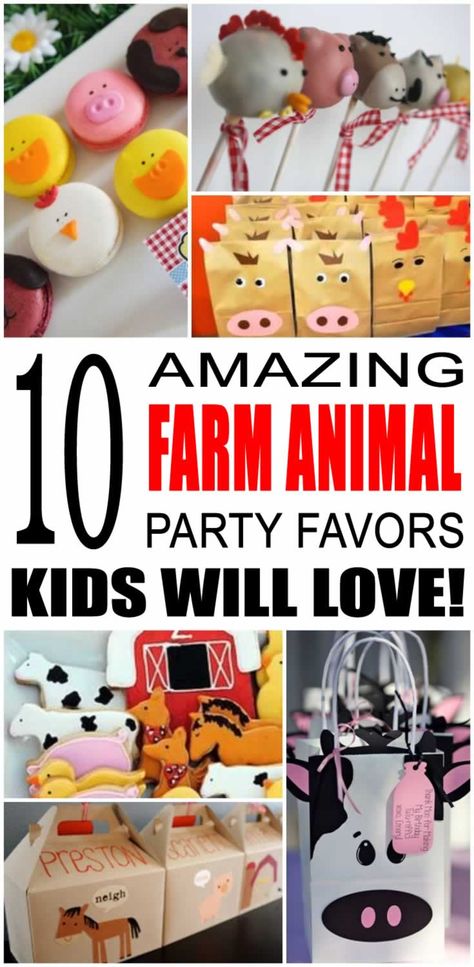 Farm Party Two Year Old, Two Year Old Birthday Party Farm Theme, Farm Themed Goodie Bags, Farm Animals Party Favors, Farm Animal Goodie Bag Ideas, Farm Animal Birthday Party Favors, Farm Party Goody Bag Ideas, Farm Party Goodie Bags, 3ieio Party