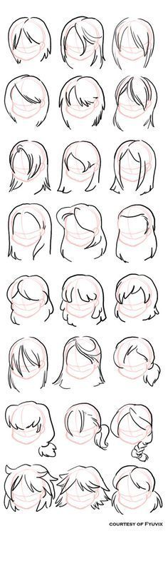 How To Draw Anime, Drawing Hair Tutorial, Body Drawing Tutorial, Hair Sketch, Seni Dan Kraf, Draw Anime, How To Draw Anime Hair, Anime Hair, Anime Drawings Tutorials