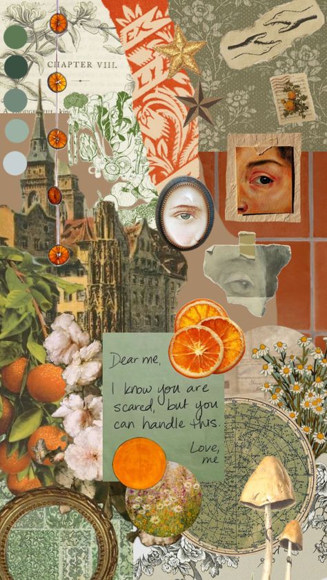 #greenandorange #aesthetic Collage Lockscreen Aesthetic, Brenna Core, Wallpaper Backgrounds Collage, Lock Screen Collage, Collage Phone Wallpaper, Fall Backgrounds, Aesthetic Shuffles, Europe Aesthetic, Collage Art Projects