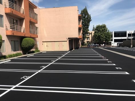 New #asphalt #paving and striping does more than improve the aesthetic of a commercial parking lot. It affordably protects and extends the lifespan of the surface. Parking Lot Aesthetic, The Asphalt Jungle, Dream Aesthetic, Aesthetic Pics, Painting Services, Life Goes On, Parking Lot, White Houses, Tennis Court