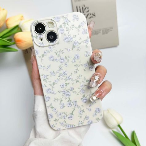 PRICES MAY VARY. 【Compatible with iPhone 15】This cute phone case is compatible for iPhone 15 6.1 Inch. Support wireless charging! Please check your phone model before ordering! 【Aesthetic Floral Pattern】This cute iPhone 15 case with flowers pattern, makes your phone more attractive and yourself more charming, perfect for daily use. 【High Quality Material】Made of premium TPU material, this iPhone 15 case is durable and resistant to yellowing.It's absolutely stunning! 【Full Camera Protection】The r Cute Iphone 12 Cases Aesthetic, Cute Phone Cases Flowers, Blue Floral Phone Case, Cute Phone Cases Iphone 14+, Phone Cases For White Phone, Iphone 16 Case Aesthetic, Cute Phone Cases Iphone 13, I Phone 13 Cases, Iphone 16 Phone Case