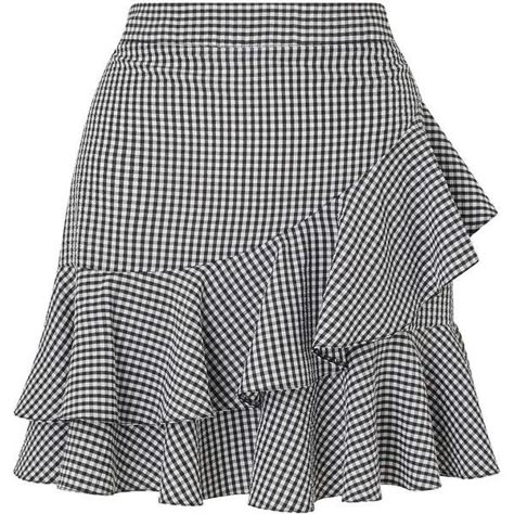 Miss Selfridge Black Gingham Ruffle Mini Skirt ($20) ❤ liked on Polyvore featuring skirts, mini skirts, black, miss selfridge, ruffle mini skirt, short frilly skirt and ruffled skirt Frilly Skirt, Rok Mini, African Skirts, Short African Dresses, African Fashion Skirts, Afrikaanse Mode, Black Gingham, Ruffle Mini Skirt, Skirt Denim