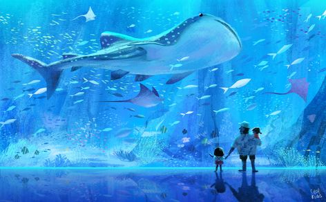 Underwater Art, Ocean Wallpaper, My Portfolio, Landscape Drawings, Environment Concept Art, Ocean Art, Children's Book Illustration, Anime Scenery, Children Illustration