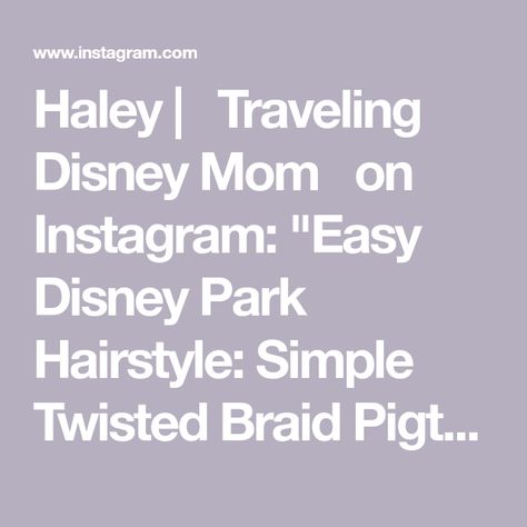 Haley | ✨Traveling Disney Mom✨ on Instagram: "Easy Disney Park Hairstyle: Simple Twisted Braid Pigtail Braids Super simple and quick for those busy park days, getting the kiddos out the door or just hanging out at the pool! I use @tele_ties to secure and hold my hair in place for that all day wear. When doing a style like this I use the tiny size at the bottom! The best thing about these hair ties is that they go back to size after each use and they don’t get tangled (I have super thick hai Hairstyle Simple, Twisted Braid, Disney Hair, Disney Mom, Pigtail Braids, Disney Park, Twist Braids, Super Simple, Tangled