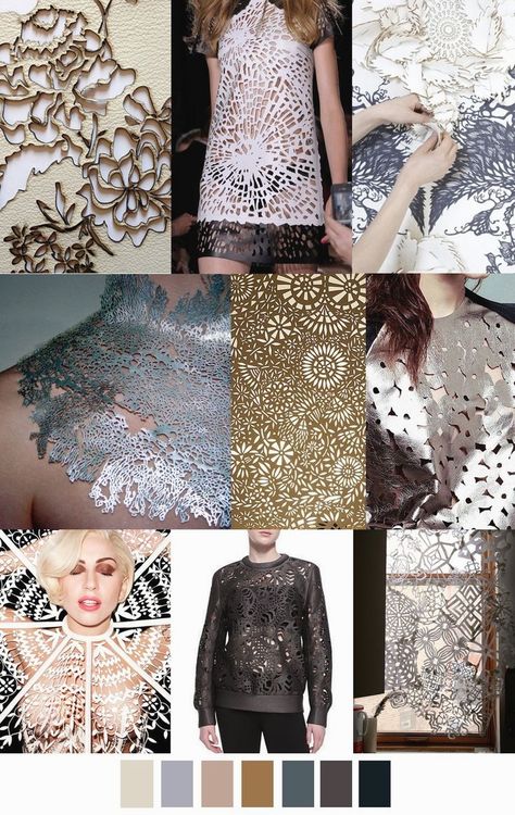 Fabric Story Board Fashion, Lace Moodboard, Detail Couture, Major Lazer, Trend Forecast, Lazer Cut, Colors And Patterns, Fashion Forecasting, 2015 Trends