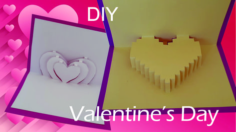 Valentine's Day is coming and how to demonstrate your talent to the loved one by making the cards yourself. Enjoy! Today's video has 2 templates to get you started to present their form and creativity. Origami Paper Art, Heart Card, 3d Heart, Paper Heart, Paper Hearts, Heart Cards, Valentine's Day Diy, All Paper, 3d Paper