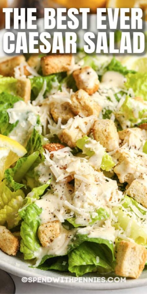 Homemade Ceasar Salad, Caesar Salad Dressing Recipe, Classic Caesar Salad, Caesar Salad Dressing, Caesar Salad Recipe, Salad Dressing Recipes Homemade, Best Salad Recipes, Caesar Dressing, Homemade Salads