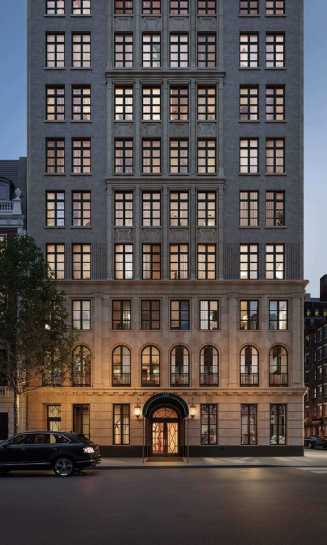 Midrise Architecture, Old Money Nyc, Condo Facade, Boutique Hotel Ideas, Utah City, Buildings Reference, Art Deco Windows, Gothic City, Expensive Apartment