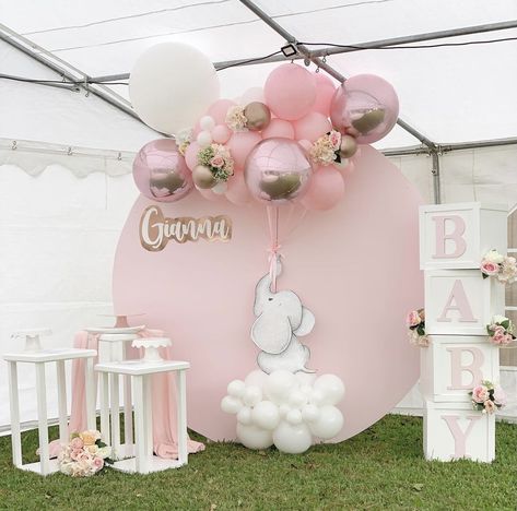 Baby Shower Pink Elephant Theme, Pink Elephant Baby Shower Centerpieces, Elephant Themed Baby Shower Ideas Girl, Girl Baby Shower Elephant Theme, Baby Girl Elephant Shower Ideas, Girl Elephant Baby Shower Ideas, Elephant Theme Baby Shower Girl, Baby Elephant Baby Shower Ideas, Elephant Themed Baby Shower Ideas