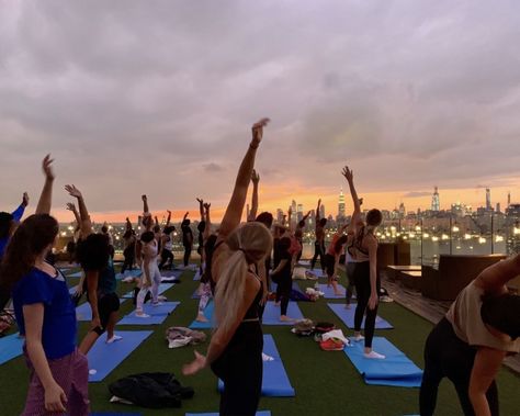 Rooftop yoga Rooftop Yoga, Yoga Inspo, Living Roofs, Roof Terrace, The Roof, Terrace, Basketball Court, Roof, Yoga