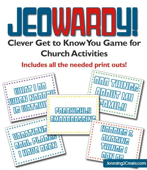 Perfect for church or young women's activity. A great getting to know you game! Jeowardy - Jonesing2Create Lds Lifestyle, Mutual Activities, Primary Games, Church Games, Lds Yw, Activity Day Girls, Get To Know You Activities, Yw Activities, Youth Conference