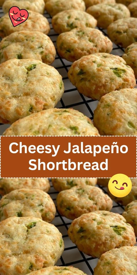 A savory, spicy twist on traditional shortbread, incorporating cheese and chopped jalapeños. It’s a unique and flavorful snack or appetizer. Savory Shortbread, Shortbread Bites, Shortbread Recipe, Jalapeno Recipes, Savory Cheese, Snack Bites, Shortbread Recipes, Sharp Cheddar, Appetizer Salads