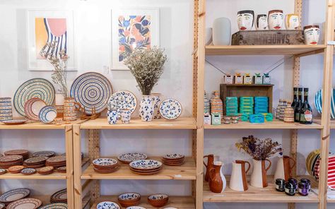 Where to buy authentic souvenirs in Lisbon - Olá Daniela Shopping In Lisbon Portugal, Lisbon Souvenirs, Lisbon Ceramics, Portuguese Souvenirs, Lisbon Shopping, Ceramic Store, Mediterranean Living, Modern Textiles, Traditional Ceramics