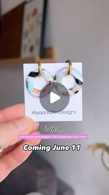 ALYSSA KATE on Instagram: "Alyssa Kate Huggies are handmade with polymer clay and resin. Each “donut” charm hangs from an 18k gold plated Huggie hoop. The gold plated stainless steel Huggie ensures each earring is allergen free and perfect for those with nickel sensitivities. And don’t forget! No two pair are alike, each Alyssa Kate earring is an original work of art for your ears! No duplicates. 

Also, this particular style of earring can be worn two ways! Keep the clay “donut” for a pop of color, or sport the stylish gold Huggies by themselves for a different look! 

(Hot tip: For those with multiple piercings, 6mm studs are a perfect combination with these Huggies)

Earrings are displayed on a 2x2 in card for size reference 

#HandmadeEarrings #ClayEarrings #HandmadeJewelry #JewelryArt Huggies Earrings, Handmade Earrings, Clay Earrings, Jewelry Art, 18k Gold, Color Pop, Polymer Clay, Gold Plate, Handmade Jewelry