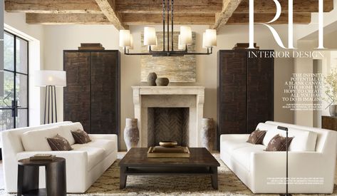 Rh Living Room Ideas, Rh Home Decor, Rh Modern Living Rooms, Rh Inspired Living Room, Rh Living Room, Rh Home, Restoration Hardware Living Room, Rooms Decoration, Salas Living Room