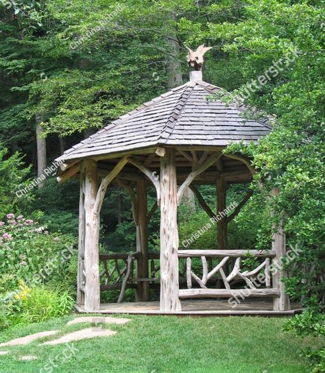 Rustic Gazebo, Small Gazebo, Hot Tub Gazebo, Wooden Gazebo, Outdoor Pavilion, Backyard Gazebo, Garden Gazebo, Backyard Paradise, Natural Garden