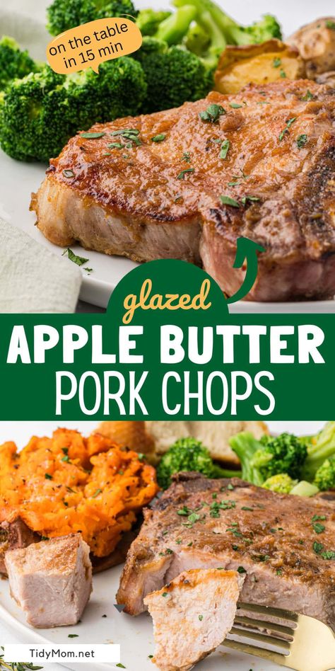 Apple Butter Pork Chops, Pork Loin Ribs, Apple Pork Chops, Glazed Pork Chops, Glazed Pork, Pork Roast Recipes, Random Recipes, Pork Ham, Pork Glaze