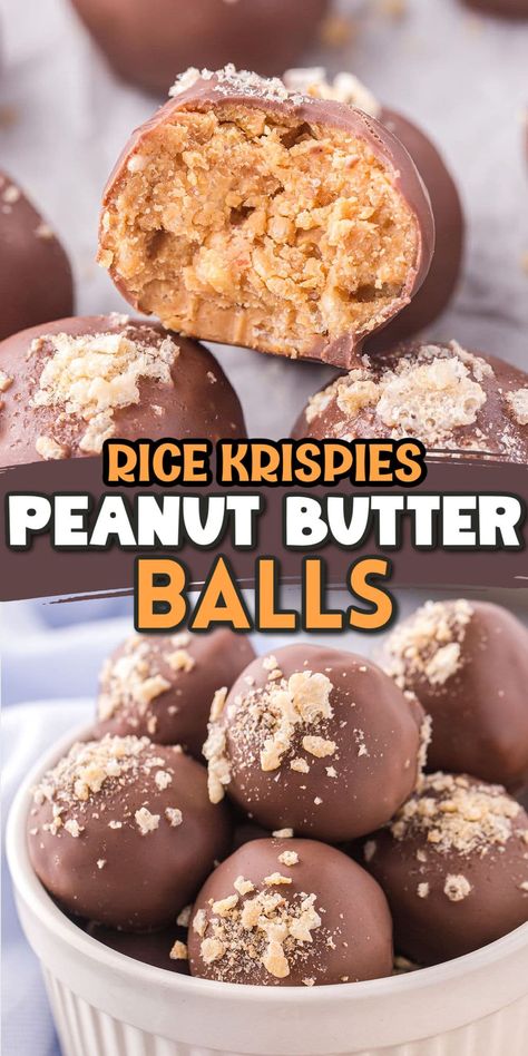 Rice Cake Balls, Crunchy Peanut Butter Balls, Rice Crispy Peanut Butter Balls Recipe, Chocolate Peanut Butter Rice Crispy Balls, Peanut Butter Rice Krispie Balls, Reese’s Pieces Peanut Butter Ball, Peanutbutter Ricekrispies Ball, Reese’s Peanut Butter Cup Rice Crispy Treats, Peanut Butter Rice Crispies