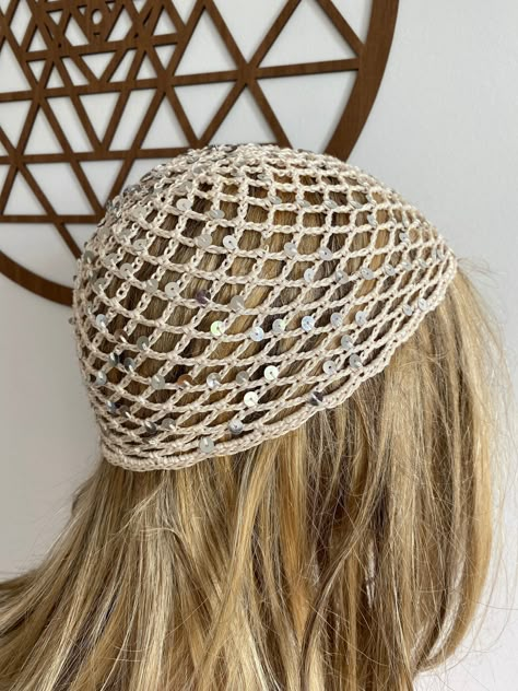 Crochet Mesh Hat, Crochet Hair Net, Crochet Skull Cap, Summer Hat Crochet, Crochet Bonnet, Crochet Skull, Bonnet Crochet, Crochet Cap, Organic Cotton Yarn