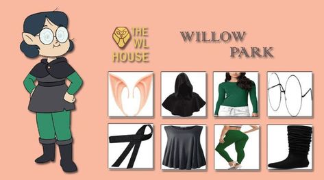 Willow Costume The Owl House, Eda Clawthorne Costume, Owl House Costume Ideas, Willow Owl House Cosplay, Willow Park Outfit, Willow Owl House Outfits, The Owl House Willow Cosplay, The Owl House Halloween Costume, Willow Toh Cosplay