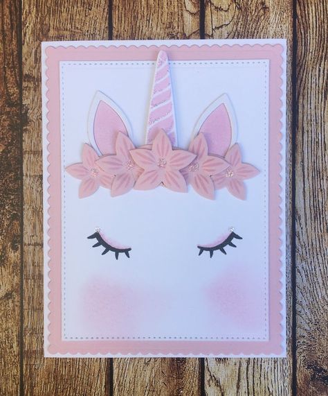 Diy Unicorn Birthday Card, Unicorn Cards, Photoshoot Boy, Unicorn Birthday Cards, Unicorn Card, Pinkfresh Studio, Birthday Card Craft, Girl Birthday Cards, Pink Cards