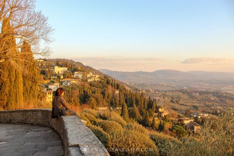 Sunset over Florence in Fiesole Italy Fiesole Italy, Italy Sunset, Florence Italy, The Sunset, Amalfi, Tuscany, Places Ive Been, Places To See, Grand Canyon