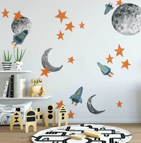 Space Nursery, Space Room, Removable Wall Decals, Project Nursery, Big Boy Room, Toddler Room, Child's Room, Boy's Room, Boy Room