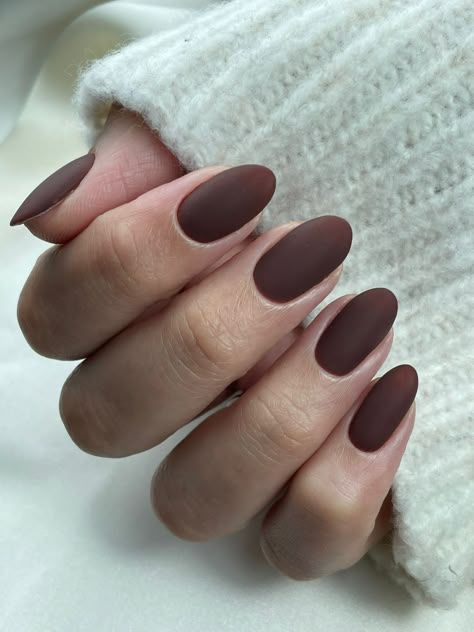 Neutral Nails Acrylic, Oval Nails Designs, Natural Acrylic Nails, Brown Nail, Short Almond Nails, Fall Nail Trends, Matte Nails Design, Summer Acrylic Nails, Oval Nails