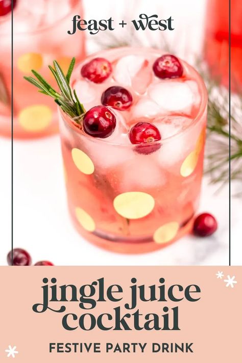 Indulge in festive cheer with Jingle Juice, a delightful blend of pink moscato, cranberry, vodka and citrus fizz. Cheers to joyous sips! Jingle Juice Recipe, Frozen Drinks Alcohol, Jingle Juice, Christmas Party Drinks, Lemon Drop Cookies, Pink Moscato, Fruity Wine, White Cranberry Juice, Cranberry Vodka