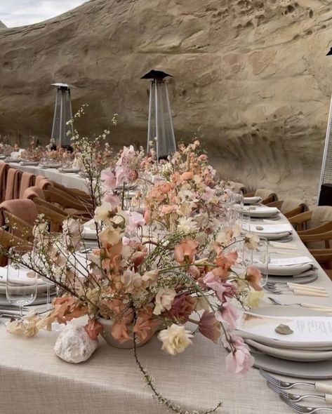 Bohemian wedding reception table Wedding Starter, Bohemian Wedding Reception, Mallorca Wedding, Beautiful Wedding Reception, Wedding Reception Design, Chandler Arizona, 21st Party, Desert Elopement, Wedding Planning Decor