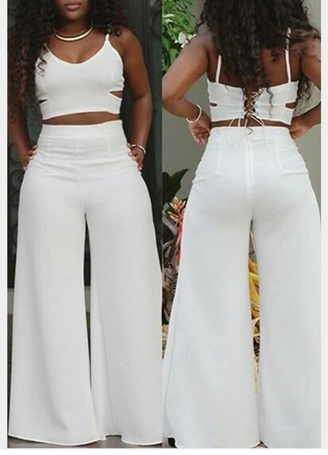 Black Bodycon Jumpsuit, All White Party Outfits, White Outfits For Women, White Party Outfit, China Clothes, White Two Piece, Two Piece Pants Set, Xl Fashion, Plus Size Womens Clothing