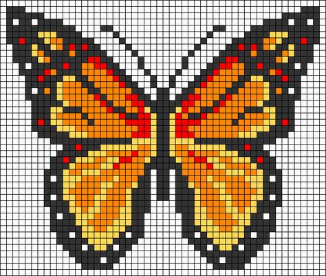 Pixel Butterfly, Dark Gradient, Butterfly Light, Butterfly Cross Stitch Pattern, Mural Art Design, Easy Pixel Art, Butterfly Cross Stitch, Pixel Art Characters, Tapestry Crochet Patterns