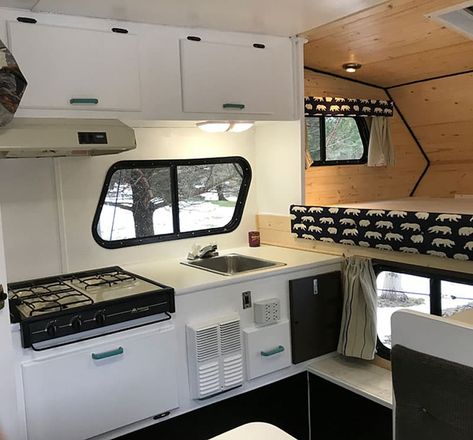 Slide In Truck Camper Renovation, Truck Bed Camper Renovation, Cabover Camper Interior, Camper Truck Interior, Diy Slide In Truck Camper, Slide In Camper Remodel, Cabover Camper Remodel, Cab Over Camper Remodel, Truck Bed Camper Remodel